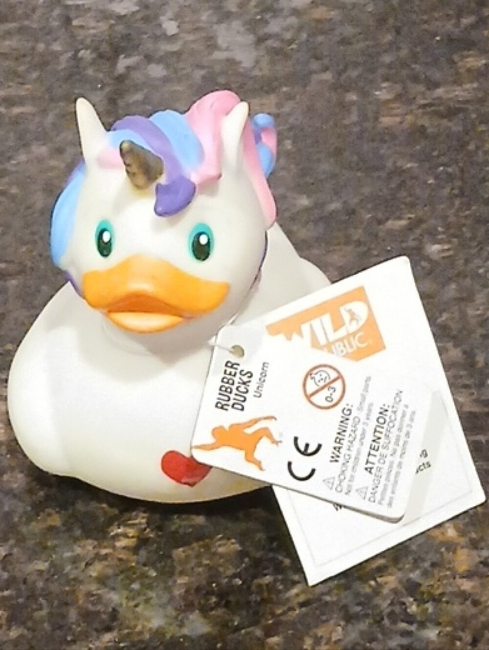 Unicorn Rubber Duck with Pastel Mane